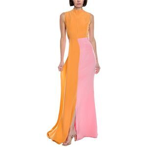 Akris Womens  Sleeveless Silk Maxi Dress, Red